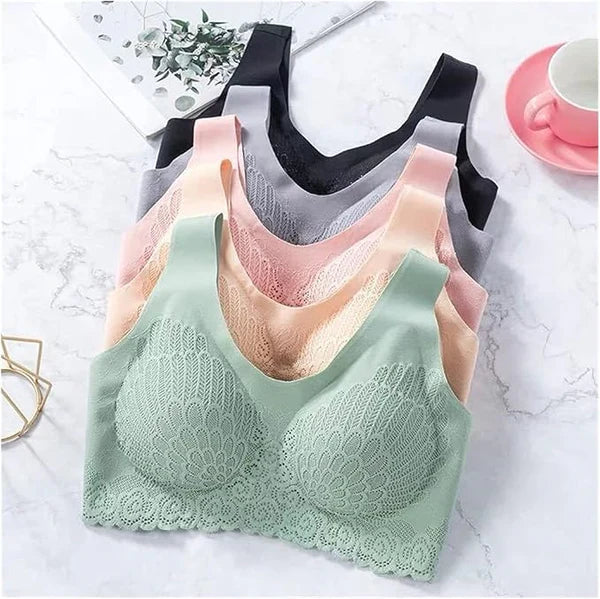 pack of-3 New Arrivals Thai Latex Bra Women One Piece Wire Free Seamless Underwear Comfortable Sports Bras