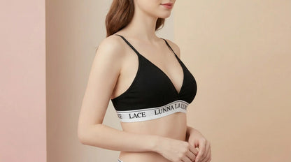 Lunna Lace Cotton Sports Fitness Bra & Underwear Set