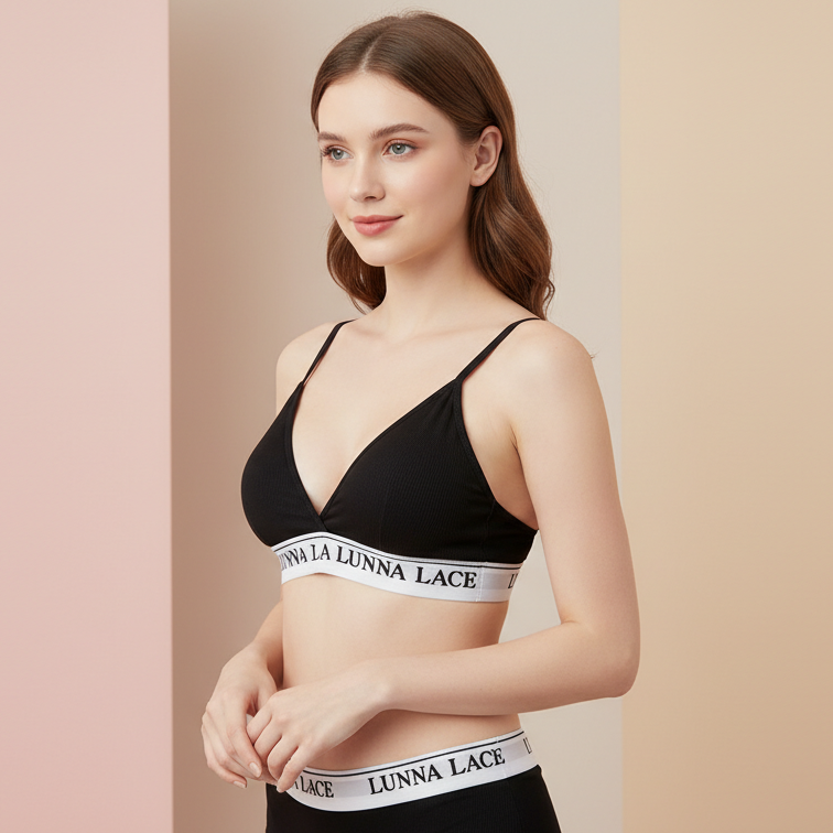 Lunna Lace Cotton Sports Fitness Bra & Underwear Set